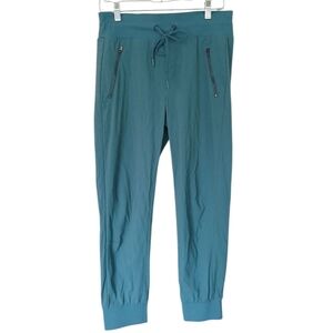 Athleta Trekkie North Crop Teal Jogger Pants with Zipper Pockets Size 8 Tall
